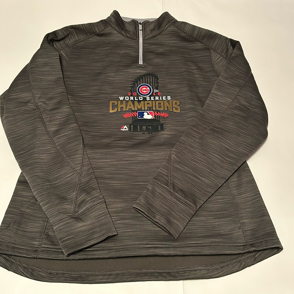 2016 Chicago Cubs MLB Championship Thermabase 1/4 Zip Pullover gray women’s XL
